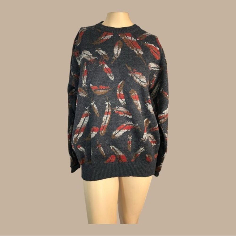Tricots St. Raphael Feather Print Wool Sweater – Size M